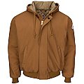 Men's Heavyweight FR Insulated Brown Duck Hooded Jacket