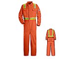 Bulwark Flame Resistant Excel-FR™ Deluxe Contractor Coverall With Reflective Trim