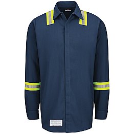 Bulwark Enhanced Hi-Visibility Concealed - Gripper Pcocketless Work Shirt SMS6NV