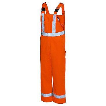Bulwark Men's Unlined Bib Overall with Reflective Trim