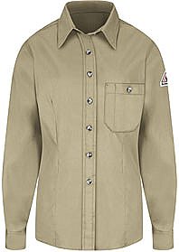 Bulwark Women's Flame Resistant 5.25 OZ Button-Front Dress Uniform Shirt 