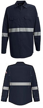 Bulwark Flame Resistant Excel-FR™ Button Front Work Shirt with Reflective Trim