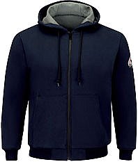 Bulwark Zip Front Hooded Waffle Lined Sweatshirt