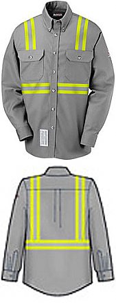 Bulwark Flame Resistant 7oz. ComforTouch™ Dress Uniform Shirt with Reflective Trim