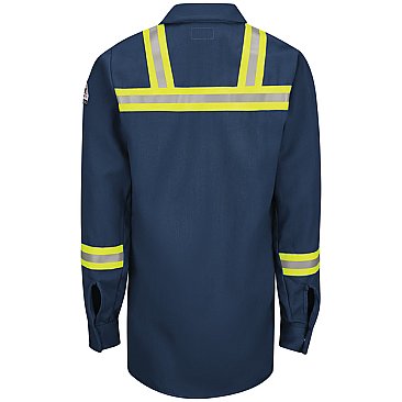 Bulwark Enhanced Hi-Visibility Concealed - Gripper Pcocketless Work Shirt SMS6NV